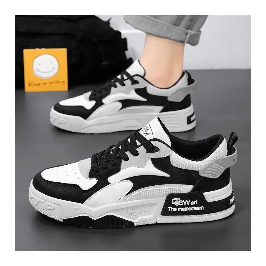 Zapatillas de deporte vulcanizadas con cordones para hombre, zapatos de plataforma cómodos, informales, color blanco, novedad de