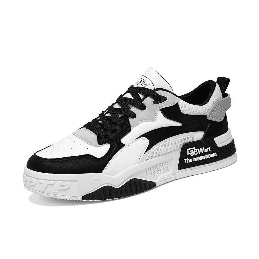 Zapatillas de deporte vulcanizadas con cordones para hombre, zapatos de plataforma cómodos, informales, color blanco, novedad de