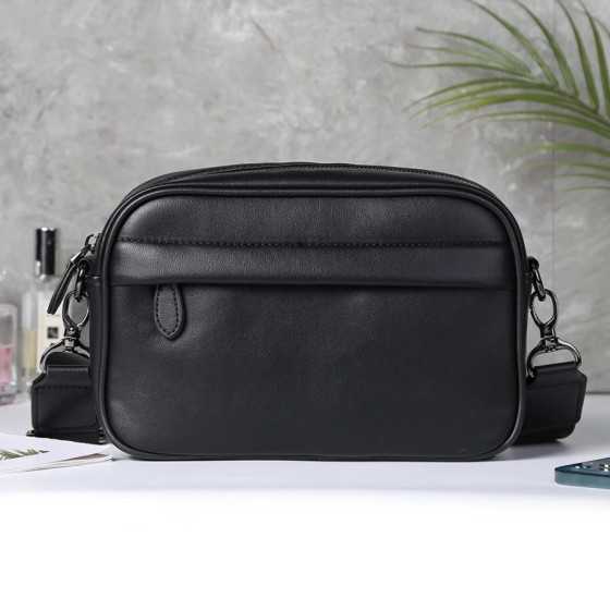Bolso de hombro informal de negocios para hombres, bandolera de cuero