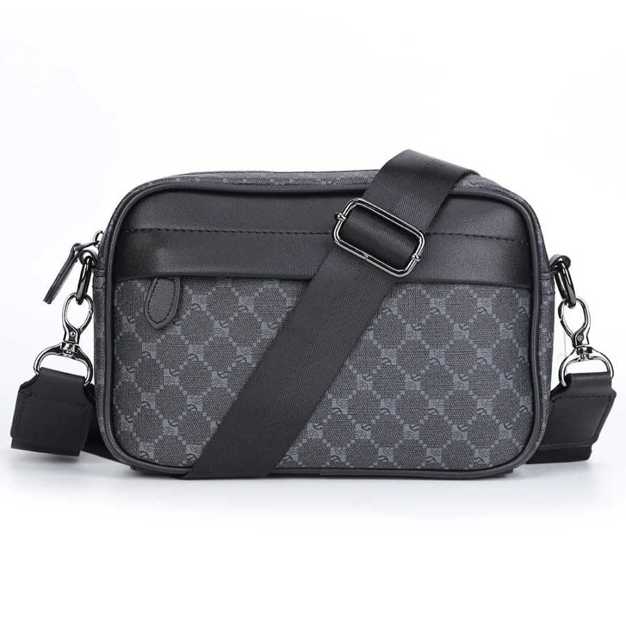 Bolso de hombro informal de negocios para hombres, bandolera de cuero