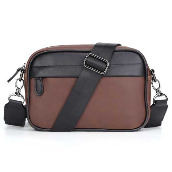 Bolso de hombro informal de negocios para hombres, bandolera de cuero