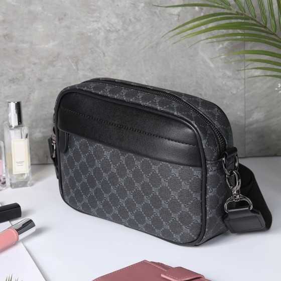 Bolso de hombro informal de negocios para hombres, bandolera de cuero