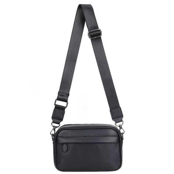 Bolso de hombro informal de negocios para hombres, bandolera de cuero
