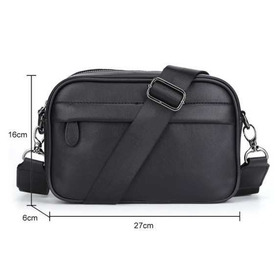 Bolso de hombro informal de negocios para hombres, bandolera de cuero