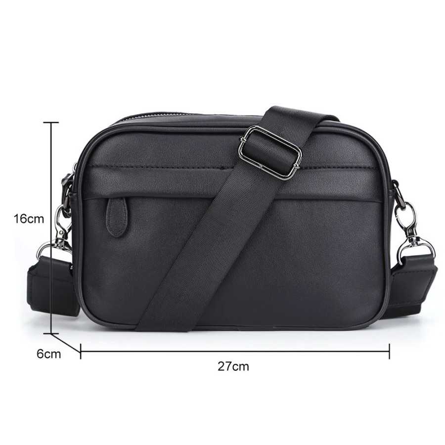 Bolso de hombro informal de negocios para hombres, bandolera de cuero