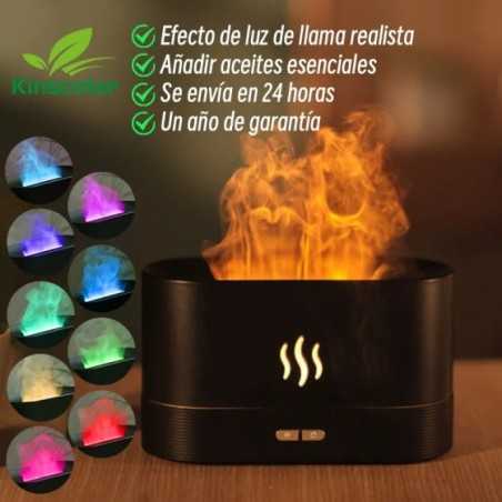 Kinscoter-Difusor de Aroma ultrasónico, humidificador de aire, generador de niebla fría, nebulizador Led, lámpara de llama de ac