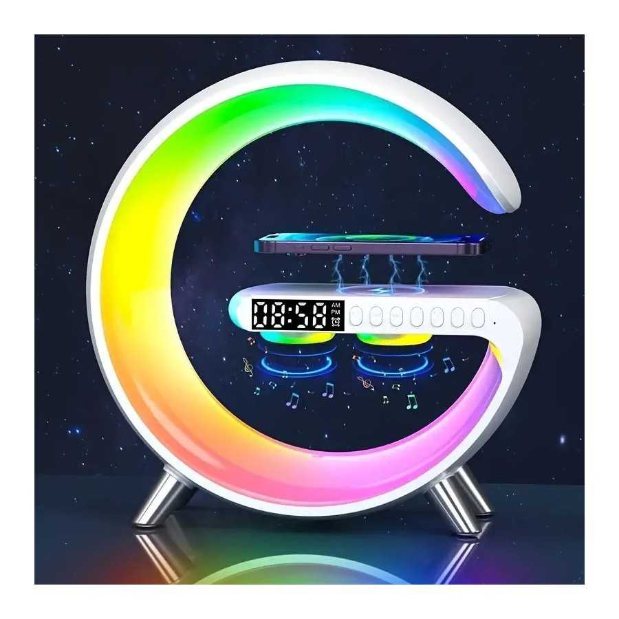 Lámpara de luz nocturna RGB, reloj despertador multifunción, Altavoz B