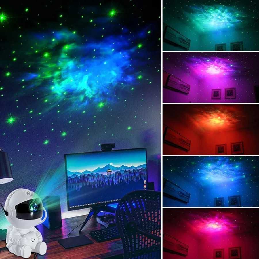 Proyector de astronauta y galaxia, luz nocturna con Control remoto de