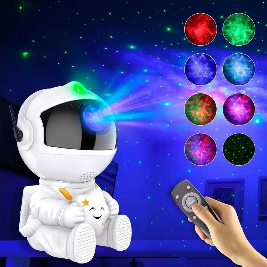 Proyector de astronauta y galaxia, luz nocturna con Control remoto de