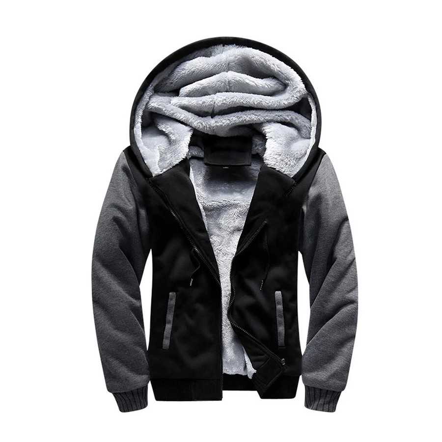 Chaqueta de invierno para hombre, chaquetas gruesas de camuflaje con capucha, forro polar de manga larga, ropa de calle informal