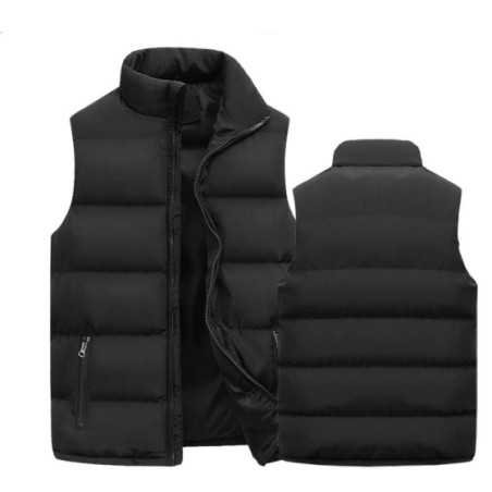 Chaleco para hombre, chaqueta cálida sin mangas, abrigo impermeable con cremallera para invierno, chaleco informal con cuello le