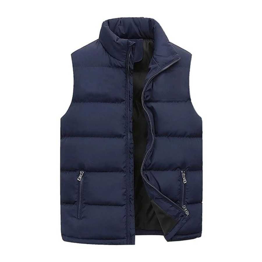 Chaleco para hombre, chaqueta cálida sin mangas, abrigo impermeable co