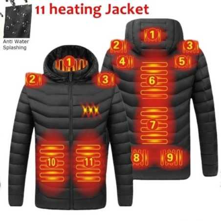 NWE-chaquetas calefactoras impermeables para hombre, abrigo con termostato inteligente, Color puro, con capucha, invierno, 2021