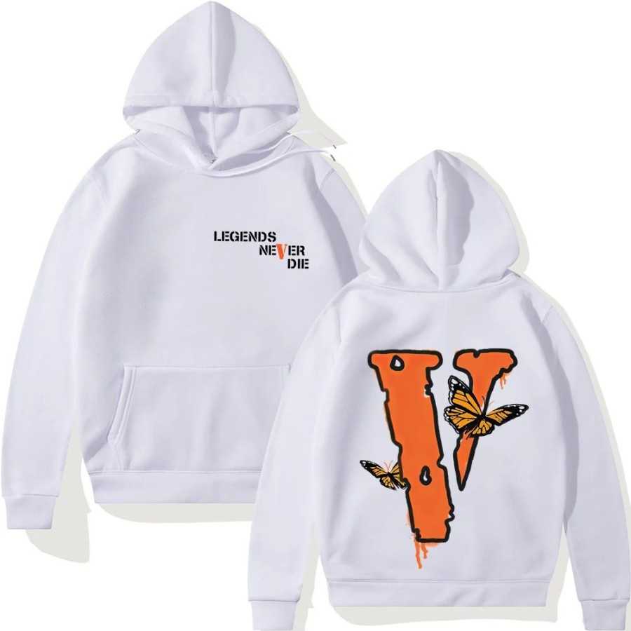 Sudadera con capucha con estampado de V grande para hombre, Sudadera c