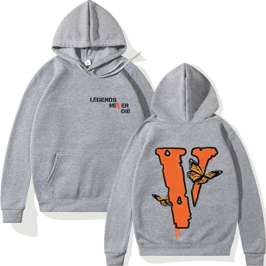 Sudadera con capucha con estampado de V grande para hombre, Sudadera c