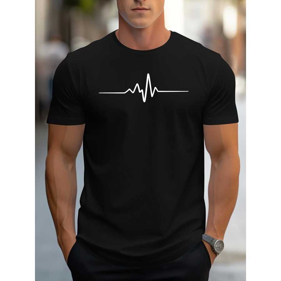 Camiseta de manga corta con cuello redondo para hombre, Camiseta depor