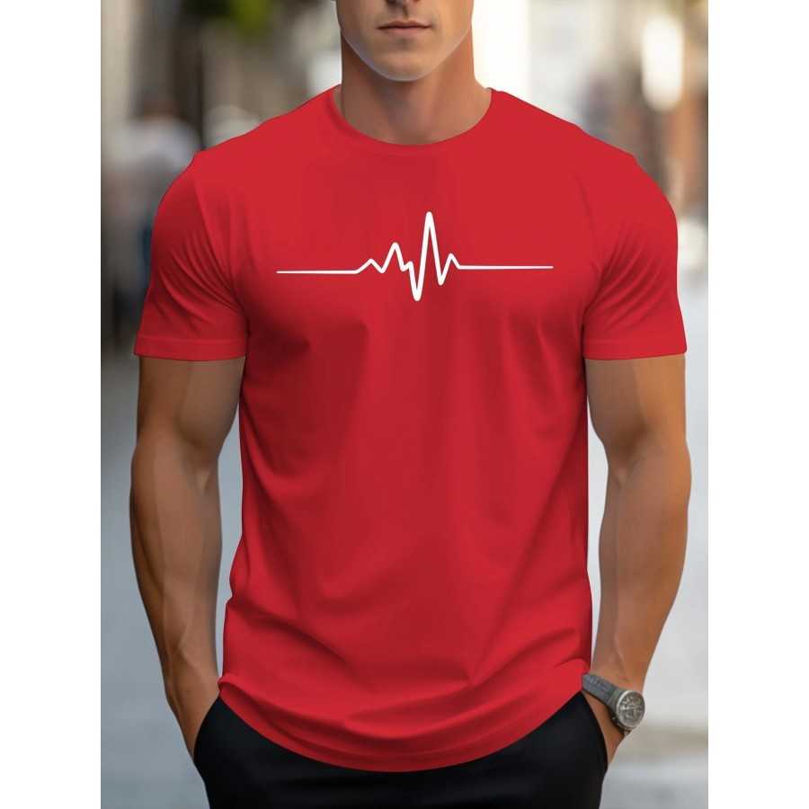 Camiseta de manga corta con cuello redondo para hombre, Camiseta depor