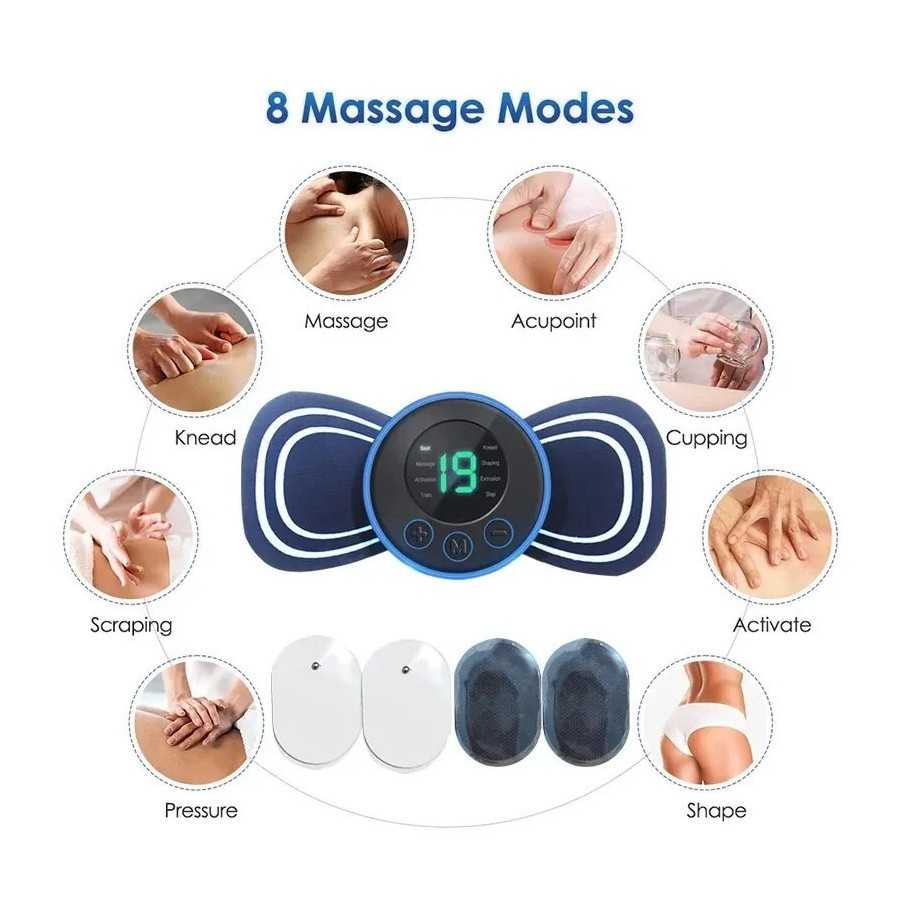 Mini masajeador eléctrico inteligente portátil para cuello, parche par