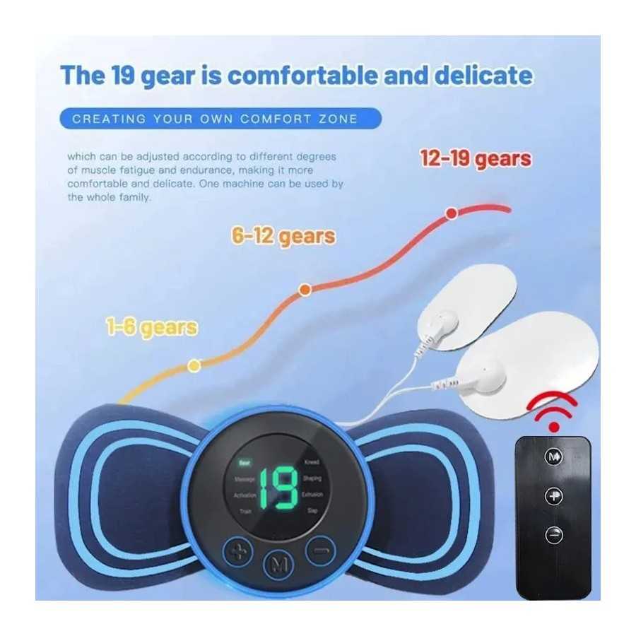 Mini masajeador eléctrico inteligente portátil para cuello, parche par