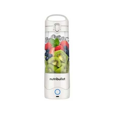 Batidora de vaso - Nutribullet Portable NBP003W, Vaso portátil 0.475 l, Asa transportable, Carga USB-C, 2000 mAh, Blanco
