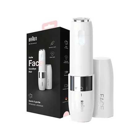 Depiladora facial - Braun Face Mini Rasuradora FS1000, Rápida Y Suave, Fácil De Llevar, Con Luz, Blanca