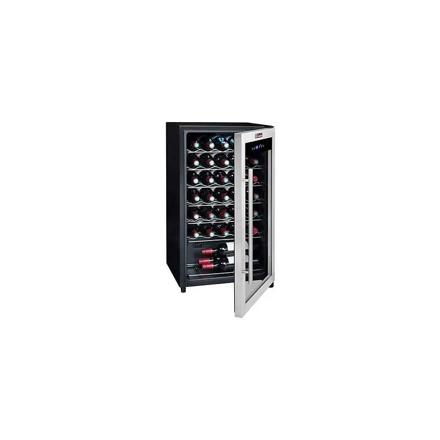 Vinoteca - La Sommeliere LS34A, 90 W, 34 botellas, 50 litros, Iluminación LED, Táctil, Negro