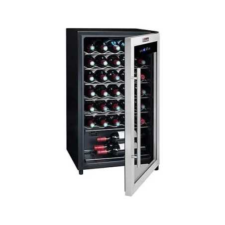 Vinoteca - La Sommeliere LS34A, 90 W, 34 botellas, 50 litros, Iluminación LED, Táctil, Negro