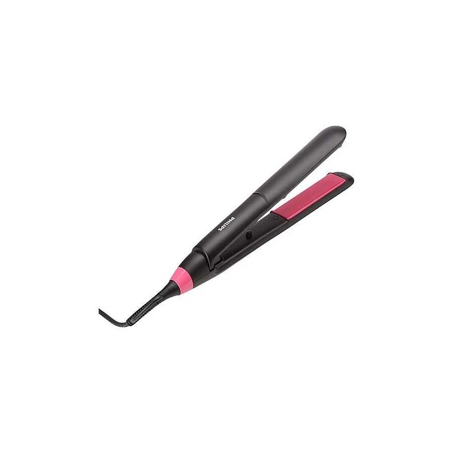 Plancha de pelo - Philips, Cerámica, 240 V, 220 °C, Negro y Rosa