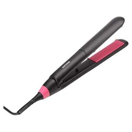 Plancha de pelo - Philips, Cerámica, 240 V, 220 °C, Negro y Rosa