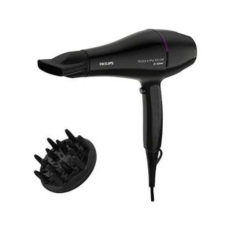 Secador - Philips Pro DryCare, Ionizador, Thermoprotect, 2200W, 6 temperaturas y velocidades, Negr