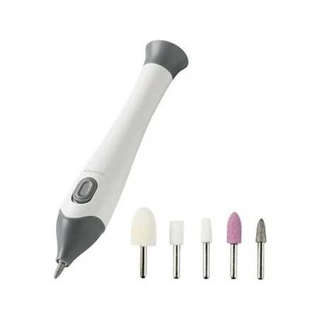 Set de manicura y pedicura - Medisana, 2 pilas AAA, 5 accesorios, Blanco