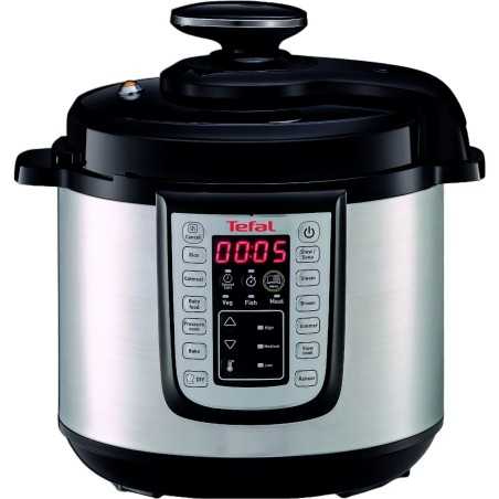 Olla eléctrica - Tefal CY505E All-in-one Multicooker, 1200W, 6 L, 25 programas, Temporizador, A presión, Gris