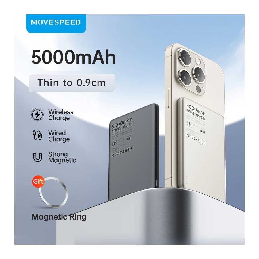 MOVESPEED-Banco de energía magnético S05, cargador de batería inalámbr