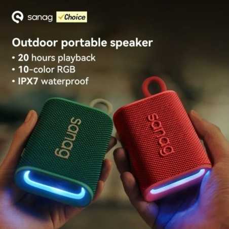 Sanag Altavoz Inalámbrico M13S Pro, Dispositivo con Bluetooth, Minialtavoz Portátil para Exterior, Control por Aplicación, Llama