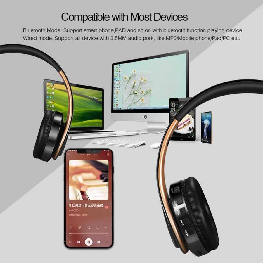 Auriculares inalámbricos con Bluetooth, dispositivo de audio estéreo, 