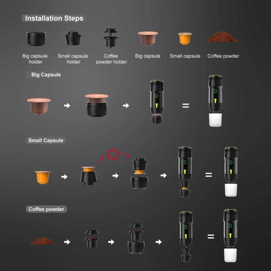 Máquina de café Espresso portátil eléctrica inalámbrica para coche y h
