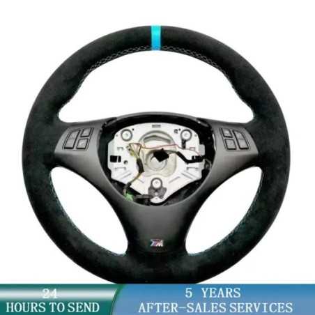 Funda personalizada para volante de coche, protector antideslizante de ante, trenza de cuero para BMW M Sport M3, E90, E91, E92,