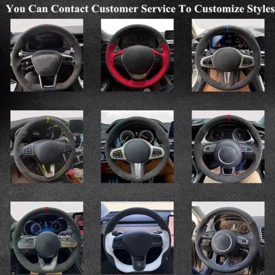 Funda personalizada para volante de coche, protector antideslizante de