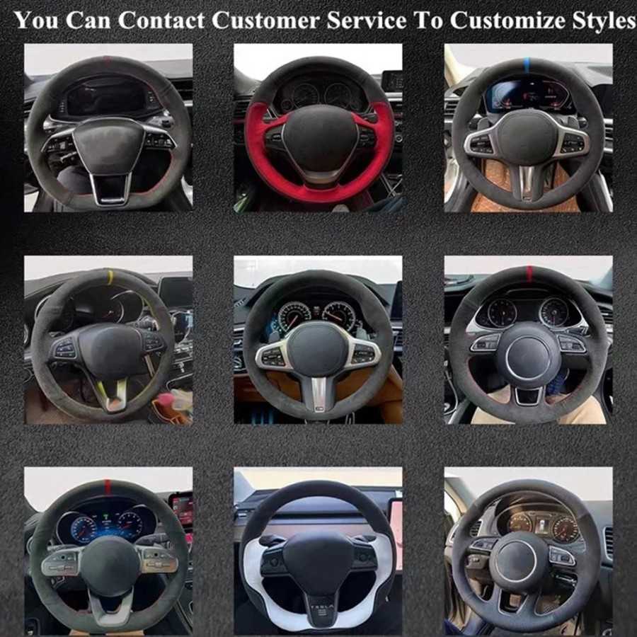 Funda personalizada para volante de coche, protector antideslizante de