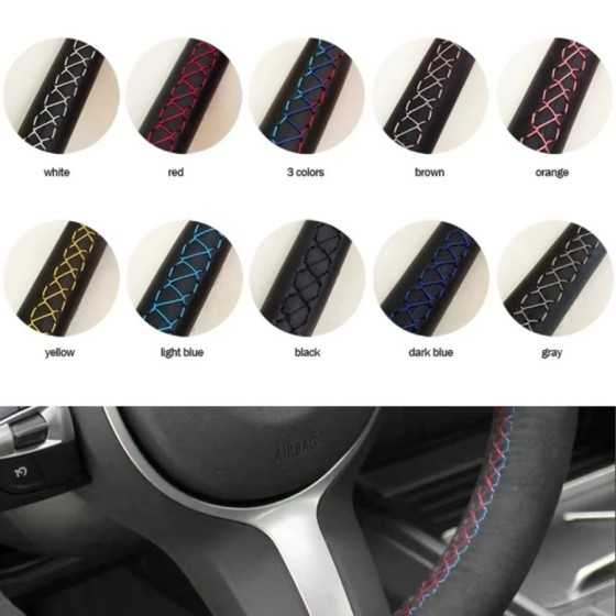 Cubierta de cuero Artificial antideslizante para volante de coche, acc Cubierta de cuero Artificial antideslizante para volante de coche, acc