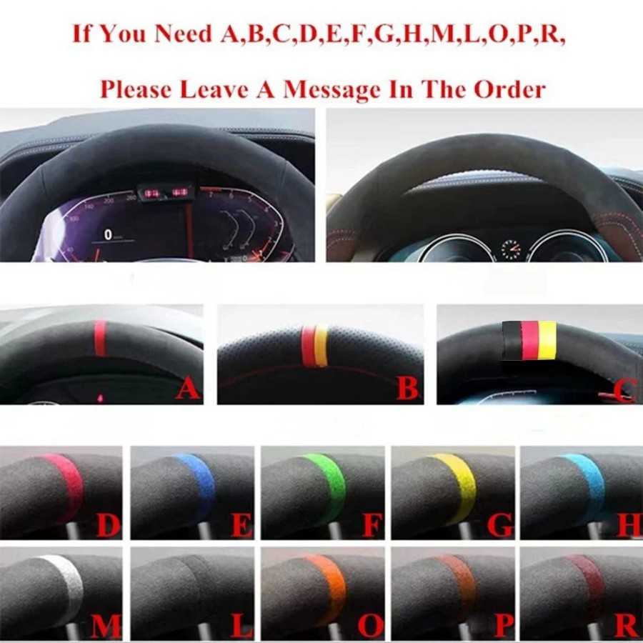 Cubierta de cuero Artificial antideslizante para volante de coche, acc