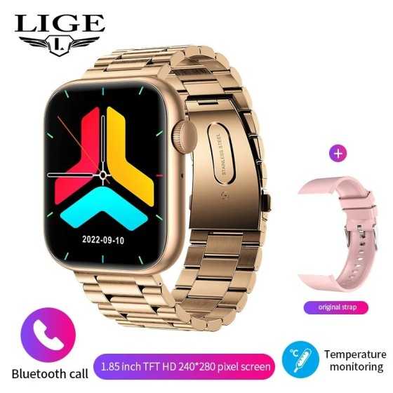 LIGE-reloj inteligente para hombre y mujer, pulsera de Fitness con carga inalámbrica, Bluetooth, llamadas, personalizado, 2024