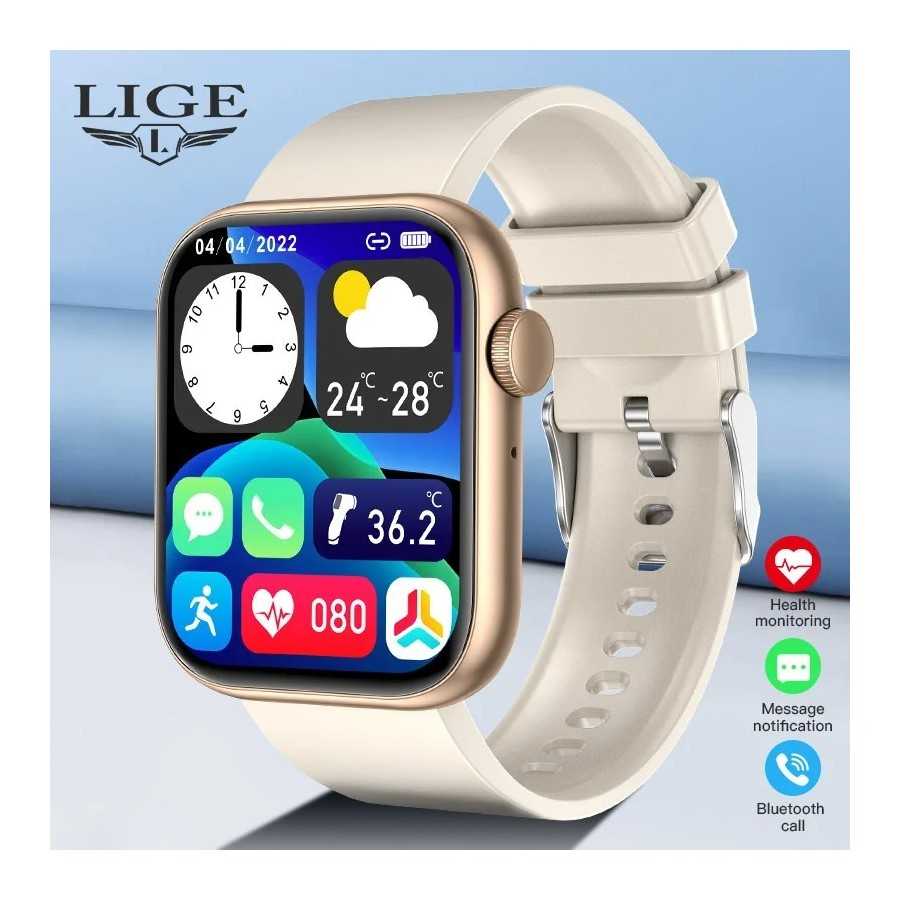 LIGE-reloj inteligente para hombre y mujer, pulsera de Fitness con carga inalámbrica, Bluetooth, llamadas, personalizado, 2024