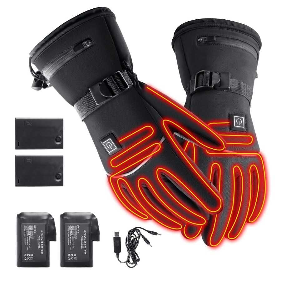 Guantes calefactados eléctricos para motocicleta, guantes calefactable