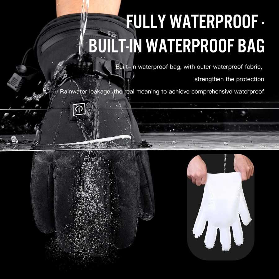 Guantes calefactados eléctricos para motocicleta, guantes calefactable
