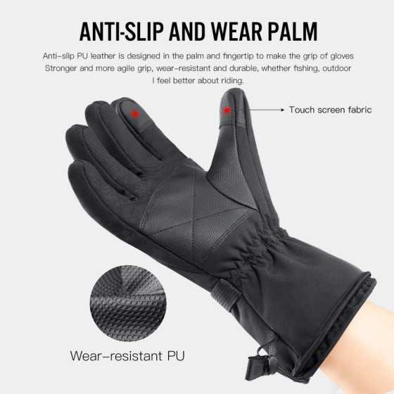 Guantes calefactados eléctricos para motocicleta, guantes calefactable