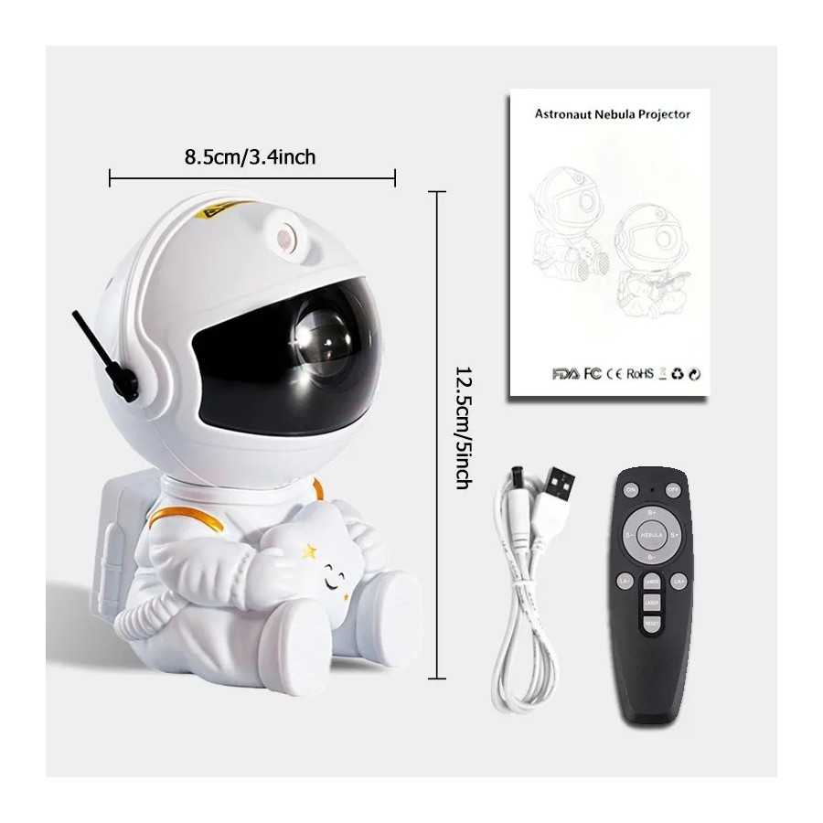 Proyector de estrellas Galaxy, luz nocturna, astronauta, proyector espacial, nebulosa estrellada, lámpara LED de techo para dorm