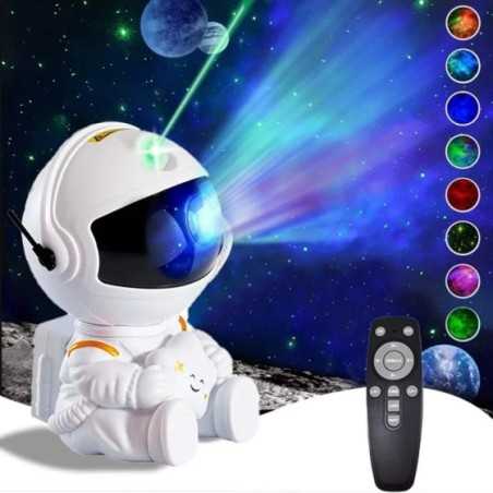 Proyector de estrellas Galaxy, luz nocturna, astronauta, proyector espacial, nebulosa estrellada, lámpara LED de techo para dorm