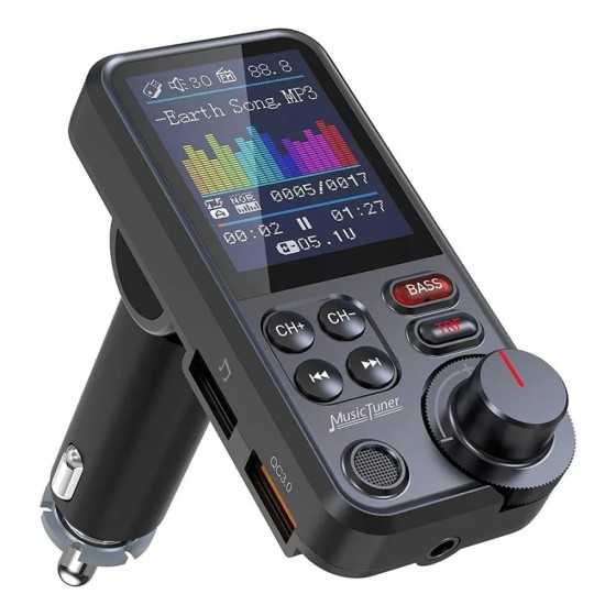 Transmisor FM inalámbrico para coche, reproductor de música con sonido