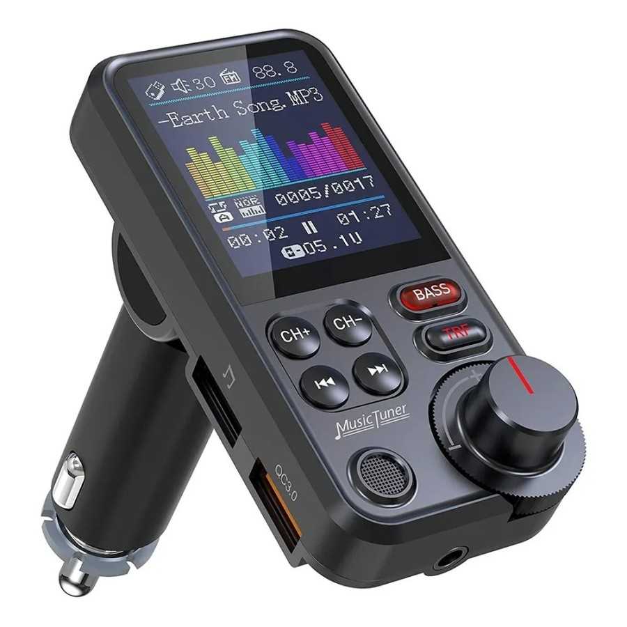 Transmisor FM inalámbrico para coche, reproductor de música con sonido